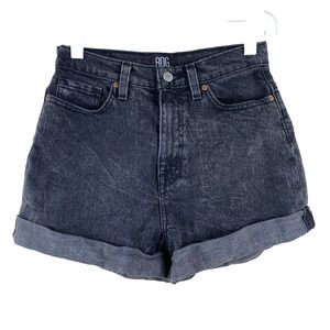 BDG Urban Outfitters Mom High Rise Shorts Black Denim Womens Sz 26 Grunge Summer
